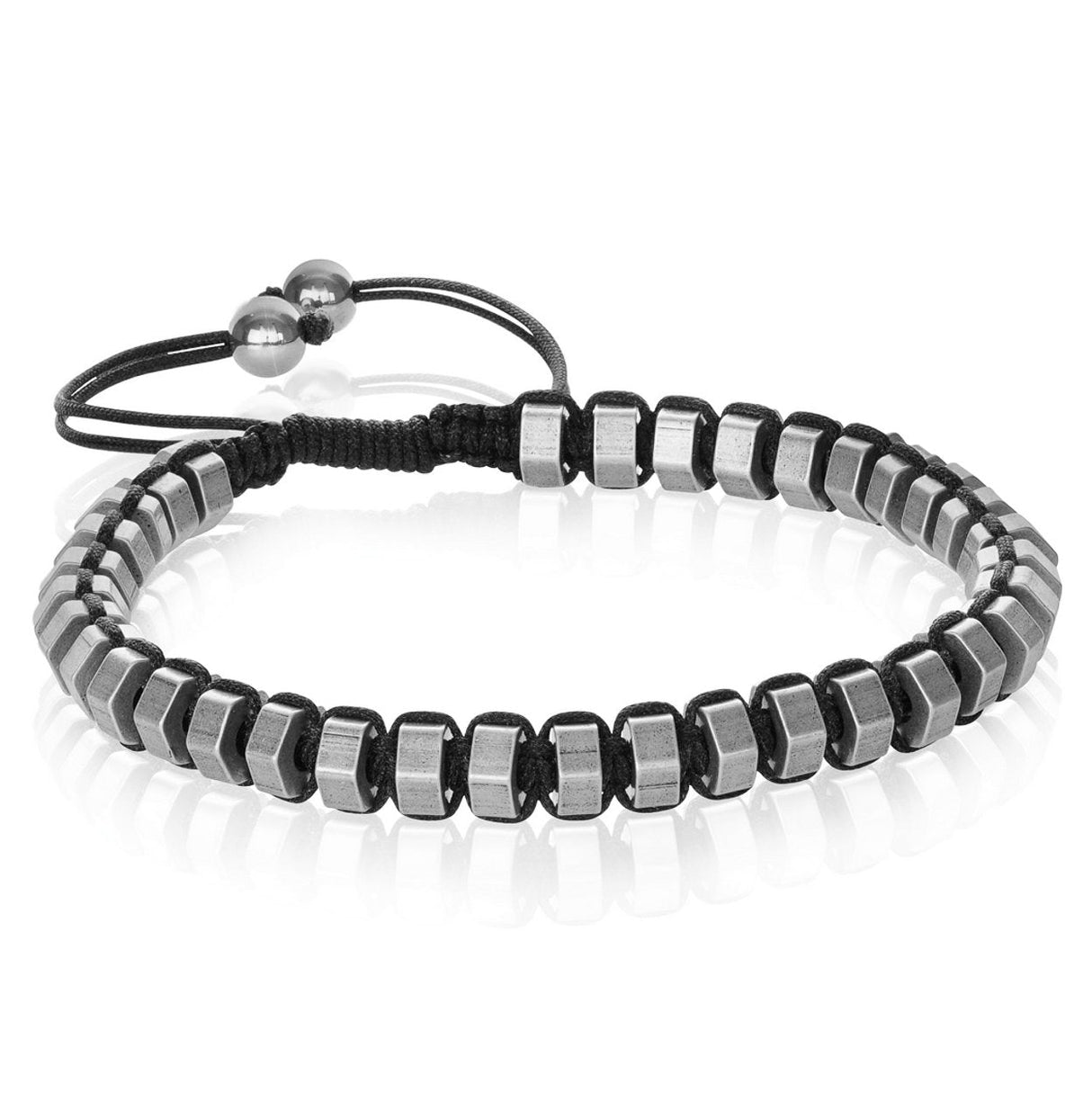 Italgem Steel | Gun IP S. Steel Matte Beads Blk Cord Adjustable