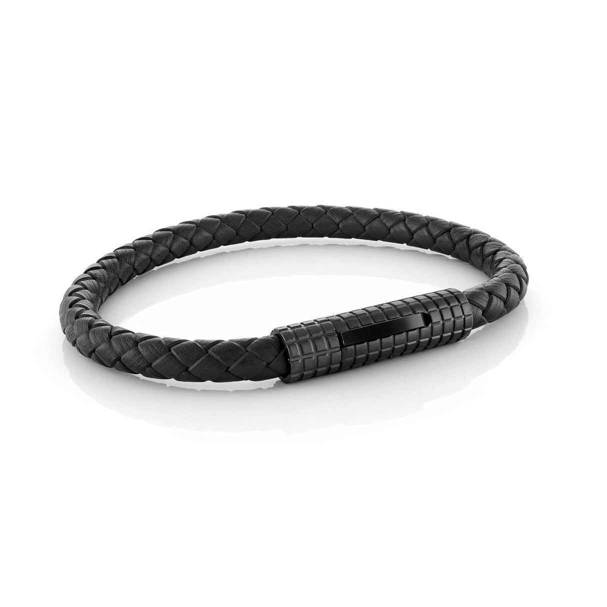 Italgem Steel | Design-Clasp Black-Leather 8.5"