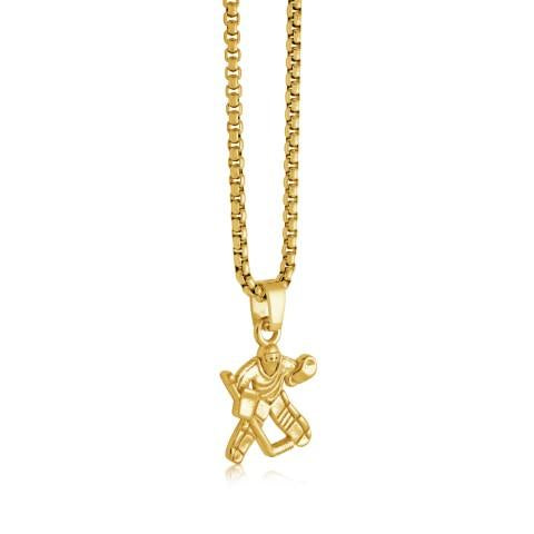 Italgem Steel | Gold-IP Goalie Pendant
