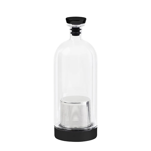 Infused spirits vessel in black colour. Custom infused cocktails at home.