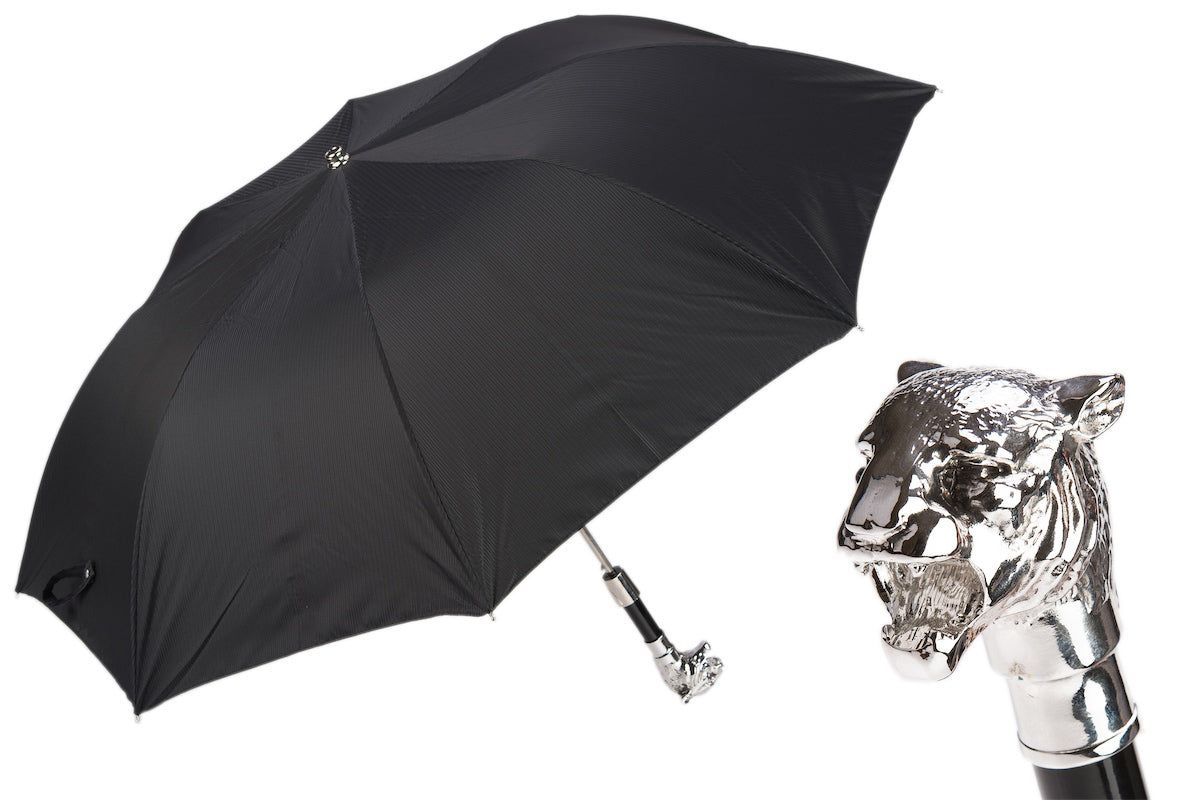 Pasotti Folding Umbrella Silver Tiger
