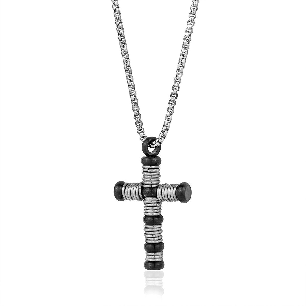 Italgem Steel | Black-IP-Link-Beads-Desig Cross