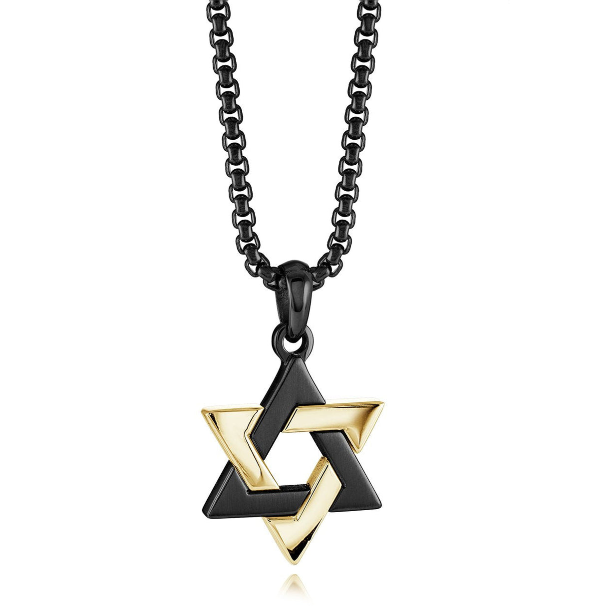 Italgem Steel | Black-Gold-IP Brushed-Star-David