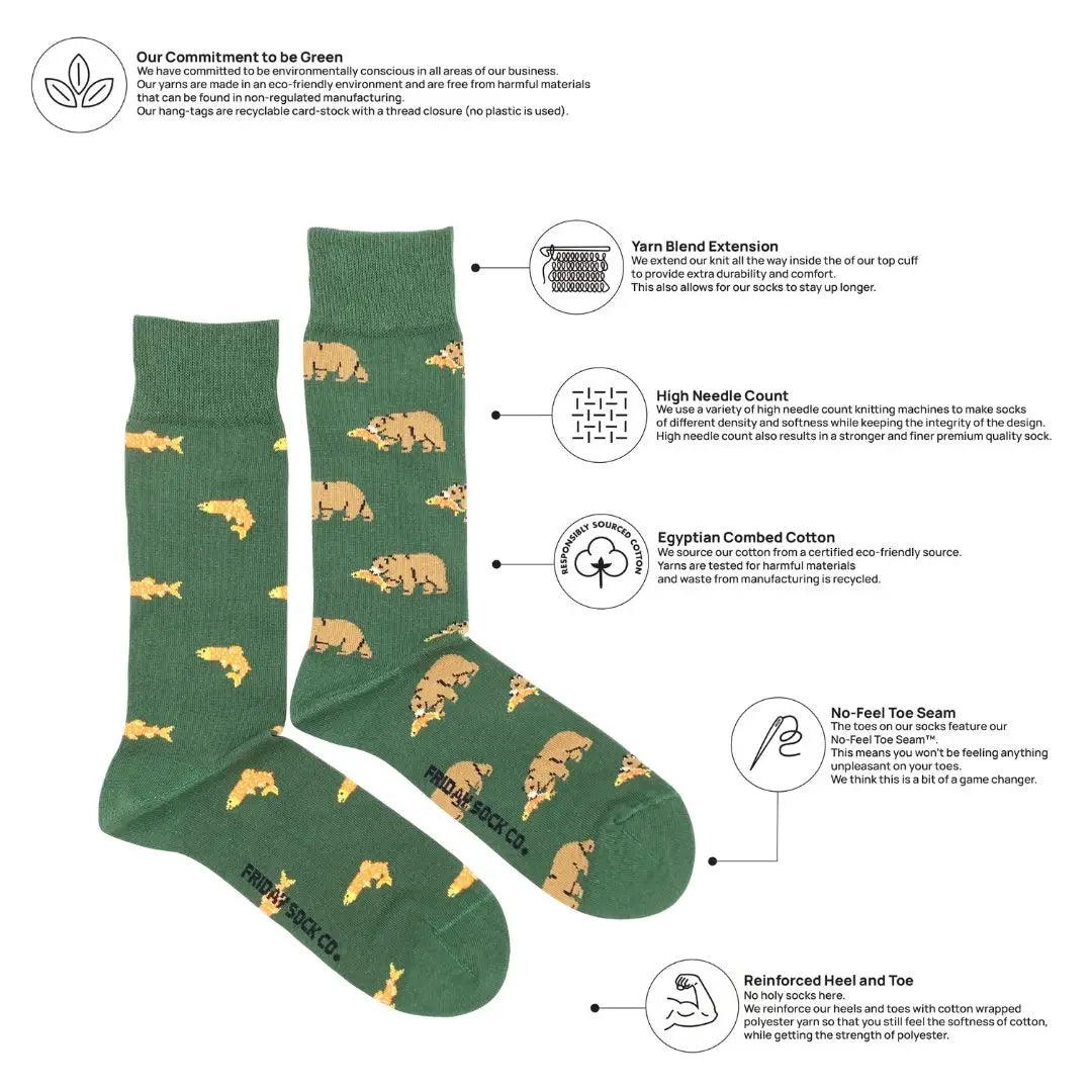 Friday Sock Co. | Bear and Salmon