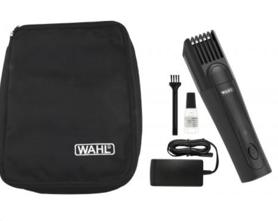 Wahl Cordless Barber Trim clippers with  blade oil, cleaning brush, charging Cable, and Soft Storage Case.  