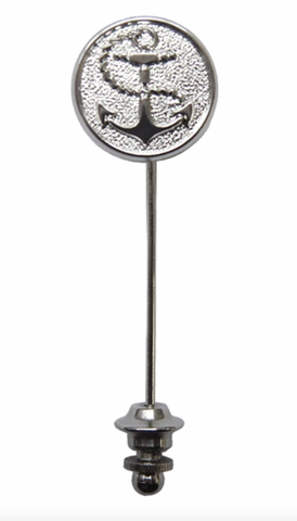 Silver Lapel Pin with Anchor Design