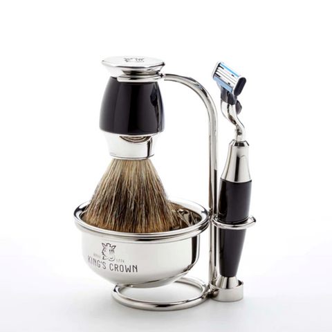 KING'S CROWN | Black Resin Shaving Sets